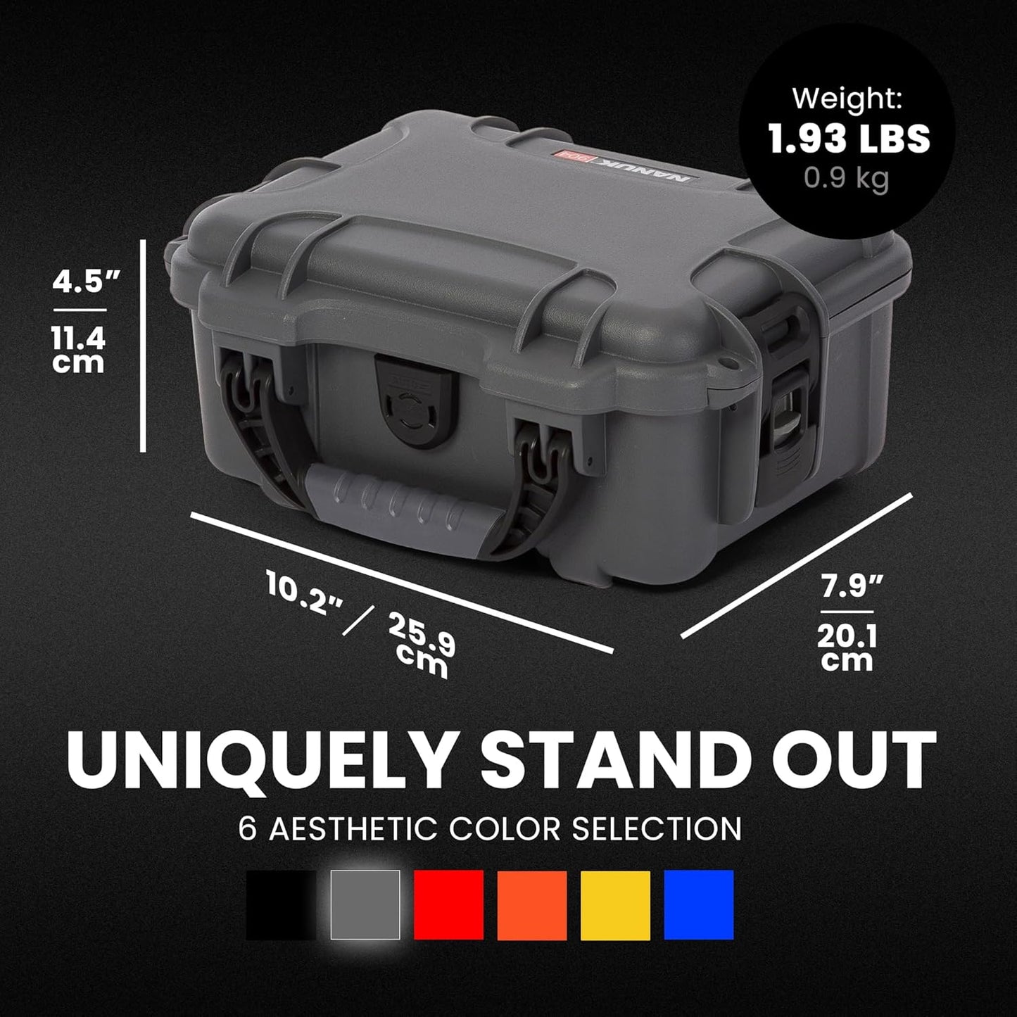 NANUK 904 Hard Case with Foam – IP67 Waterproof Protective Case for Camera, Drone & Gear – Impact-Resistant & Dustproof – Perfect for Travel 10.2" x 7.9" x 4.5" – Yellow