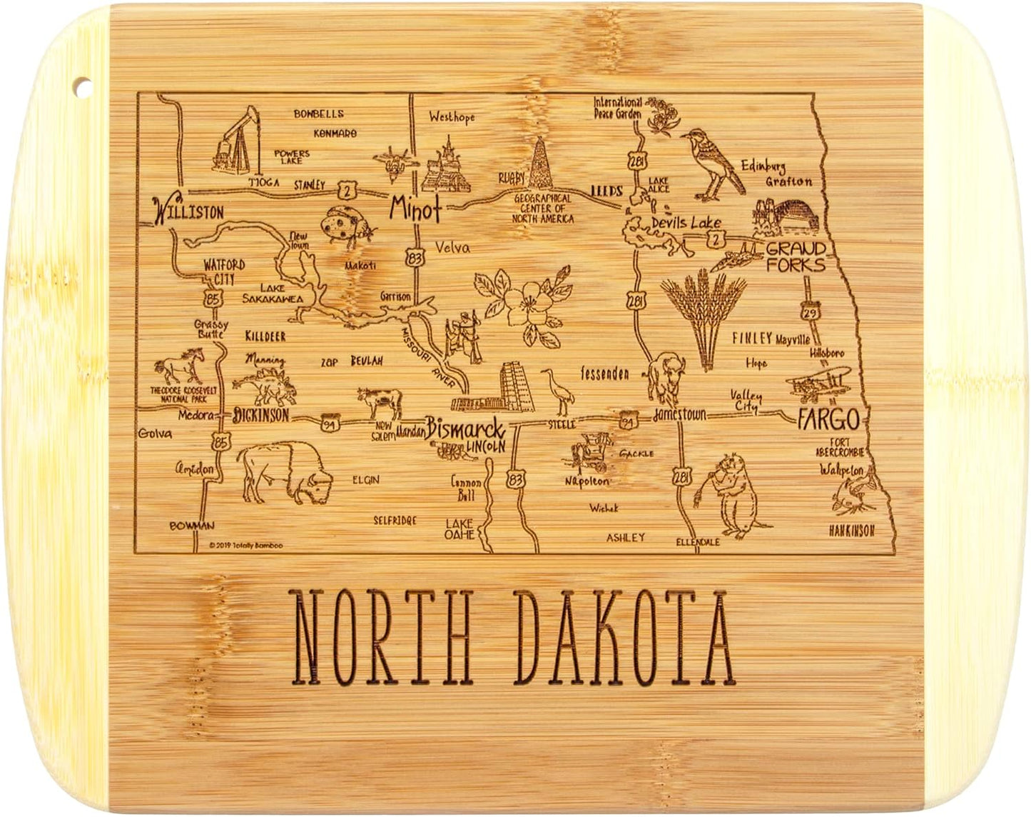 Totally Bamboo A Slice of Life New Jersey State Serving and Cutting Board, 11" x 8.75" - Colors B