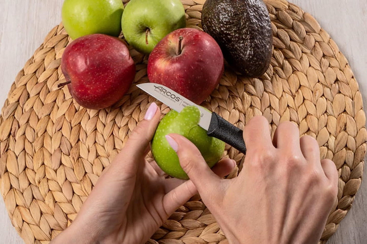Arcos Set 3 pieces Paring Knife 3 Inch. 3 Paring Knives of Stainless Steel and Ergonomic Polypropylene Handle for Cutting Fruits, Vegetables and Tubers.. Series Nova. Color Black