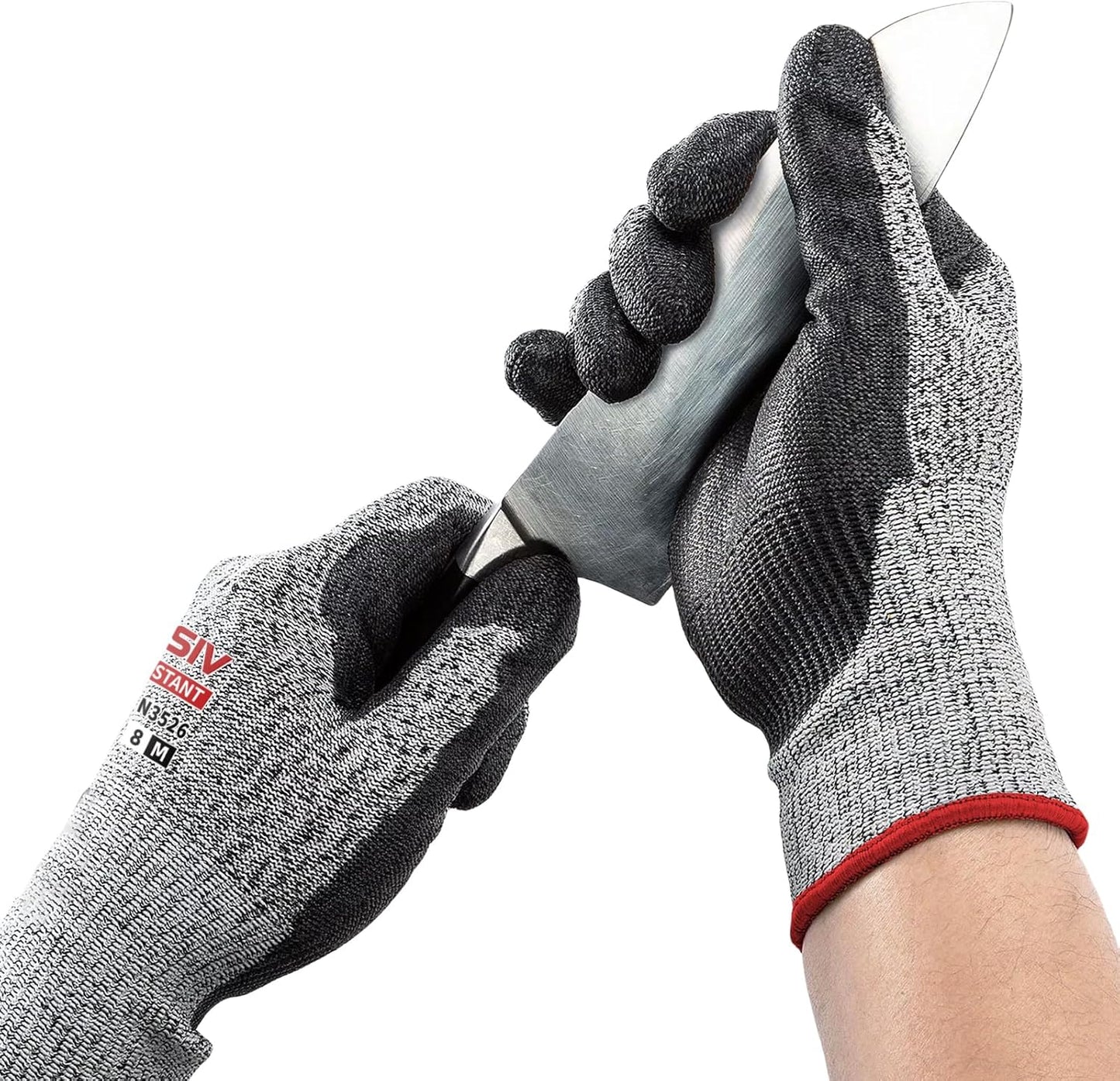 ANSI A9 Cut Resistant Gloves,Cut Resistant Work Gloves,Cut Proof Gloves Nitrile Coated For Metal Fabrication,Woodworking, Construction,Touch Screen,Large