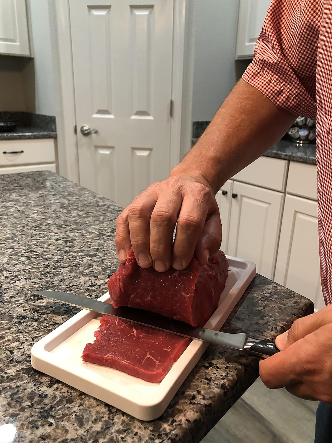 Premium Manual Beef Jerky Meat Slicer Cutting Board with Professional 10 inch Carving and Slicing Knife