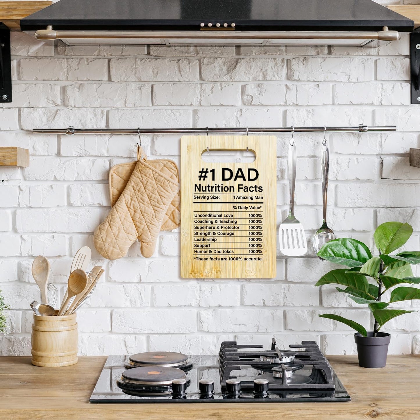 Best Dad Ever Bamboo Cutting Board, Grilling Gift For Men, Funny Charcuterie Boards for Home Kitchen Decor, Father's Day Birthday Gifts for Dad from Daughter Son -047
