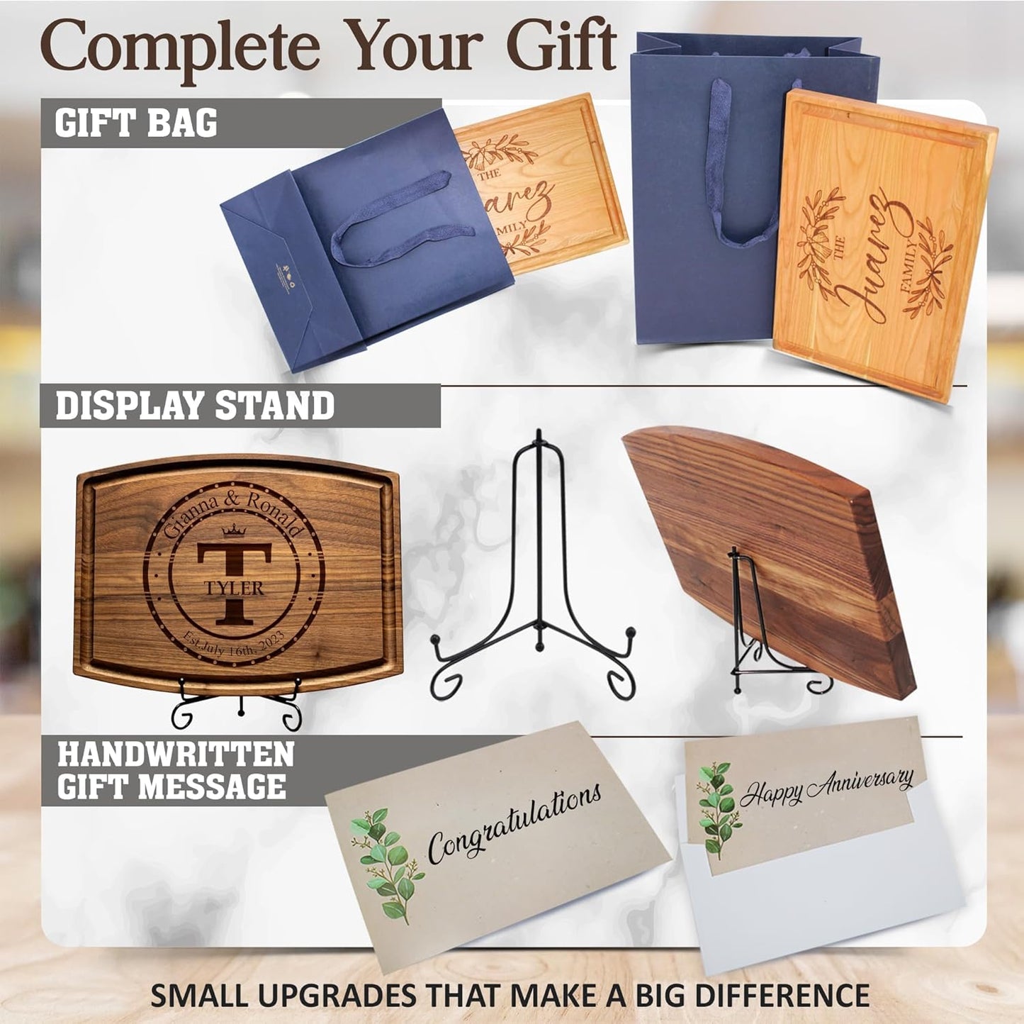 Tayfus Personalized Cutting Board, Custom Engraved Wood Charcuterie Board - Unique Gift Idea for Wedding, Engagement, Bridal Shower, Anniversary & Housewarming - For Couples, Parents & Family