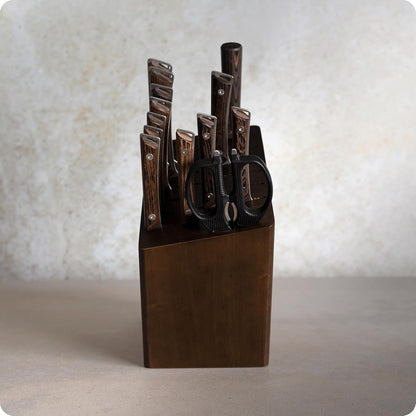 Shun Kanso 15 Piece Block Set, Includes 8" Chef's, 9” Bread, 6.5” Nakiri, 6.25” Boning Fillet Knife & More, Handcrafted Japanese Knife Set, AUS10A Stainless Steel Blades, Tagayasan Wood Handles