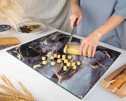 Kitchenville Glass Cutting Board 20”x16”: Tempered Glass Kitchen Counter Protector - Durable- Scratch-Resistant, Heat-Proof - Clear Design