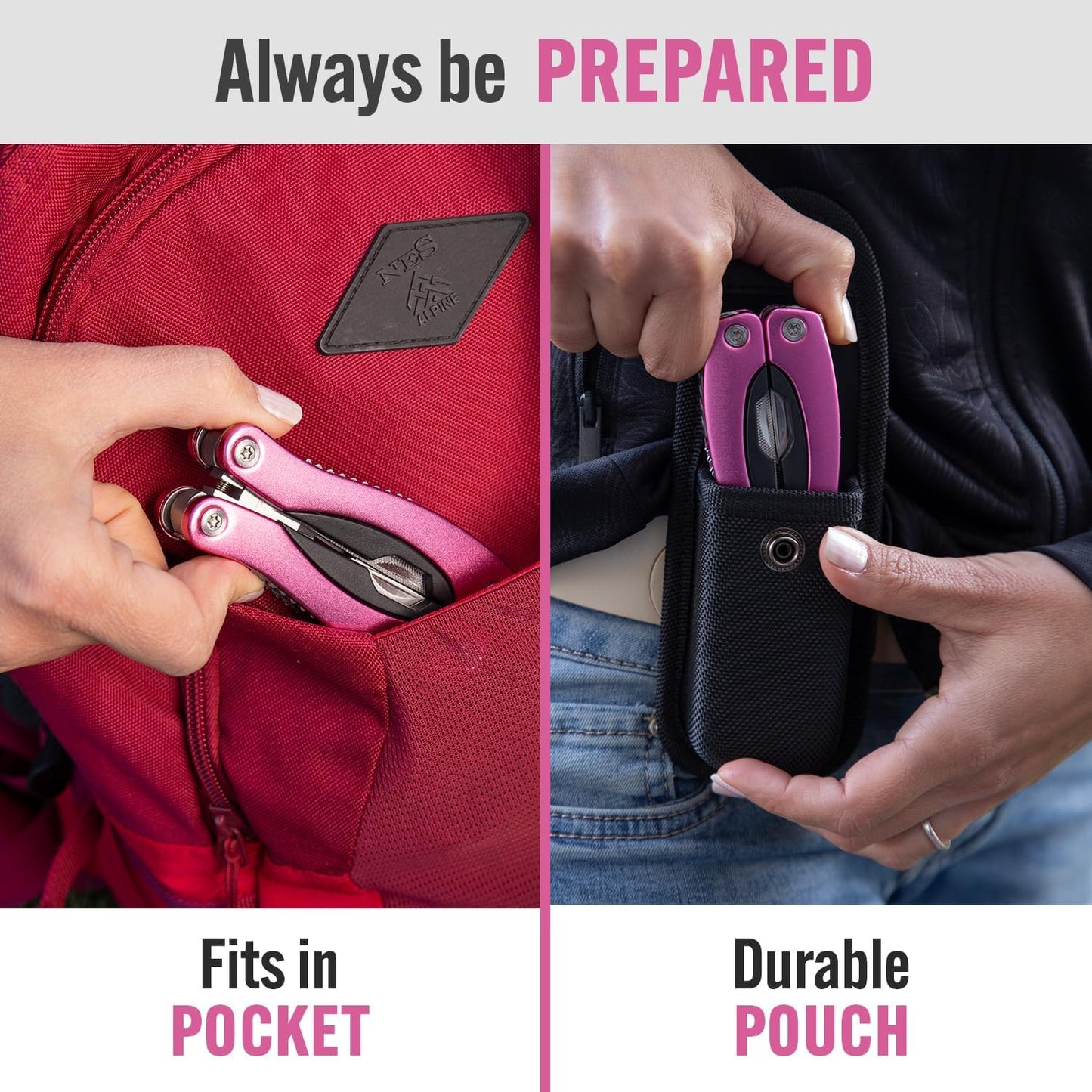 15-in-1 Multitool Pocket Knife, Multipurpose Stainless Steel All In One Tool for Camping Hiking Survival Travel Home - Portable Heavy Duty Folding Utility Multi Tool with Self-Locking