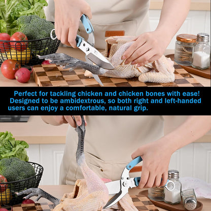 Heavy Duty Kitchen shears, all Purpose shears for food, Poultry Scissors, Stainless Steel Kitchen Scissors for camping, baking G10 Donut Pink