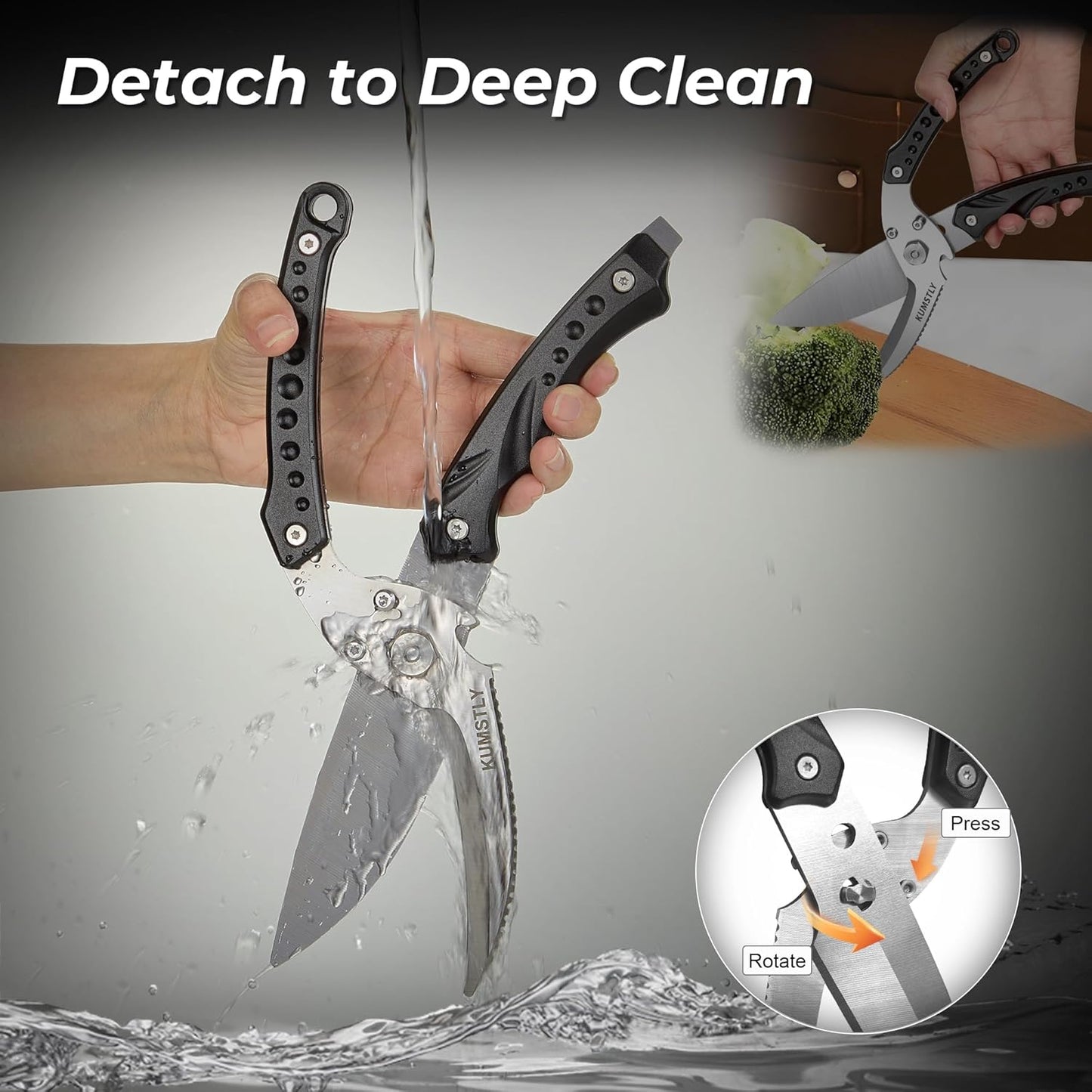 Kitchen Scissors All Purpose Kitchen Shears Heavy Duty for Cutting Chicken, Turkey, Meat, Bones, Vegetables Stainless Steel Spatchcock Shears Multipurpose Food Scissors