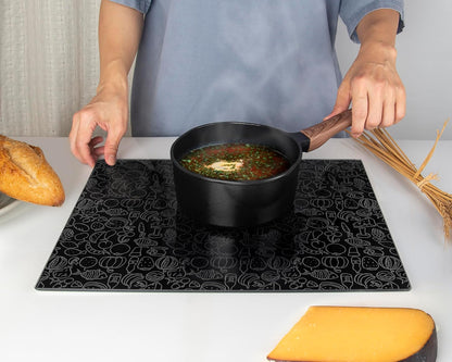 Kitchenville Glass Cutting Board 20”x16”: Tempered Glass Kitchen Counter Protector - Durable- Scratch-Resistant, Heat-Proof - Clear Design