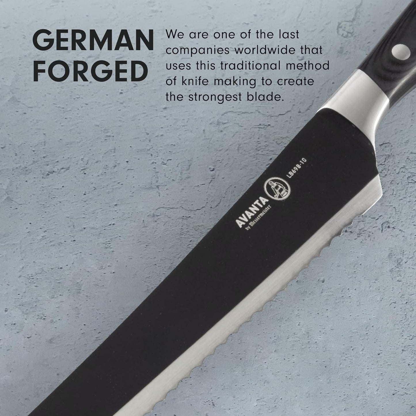 Messermeister Avanta Kendrick BBQ Scalloped Brisket Knife, 10” - German X50 Stainless Steel - Full-Tang Pakkawood Handle - Rust Resistant & Easy to Maintain