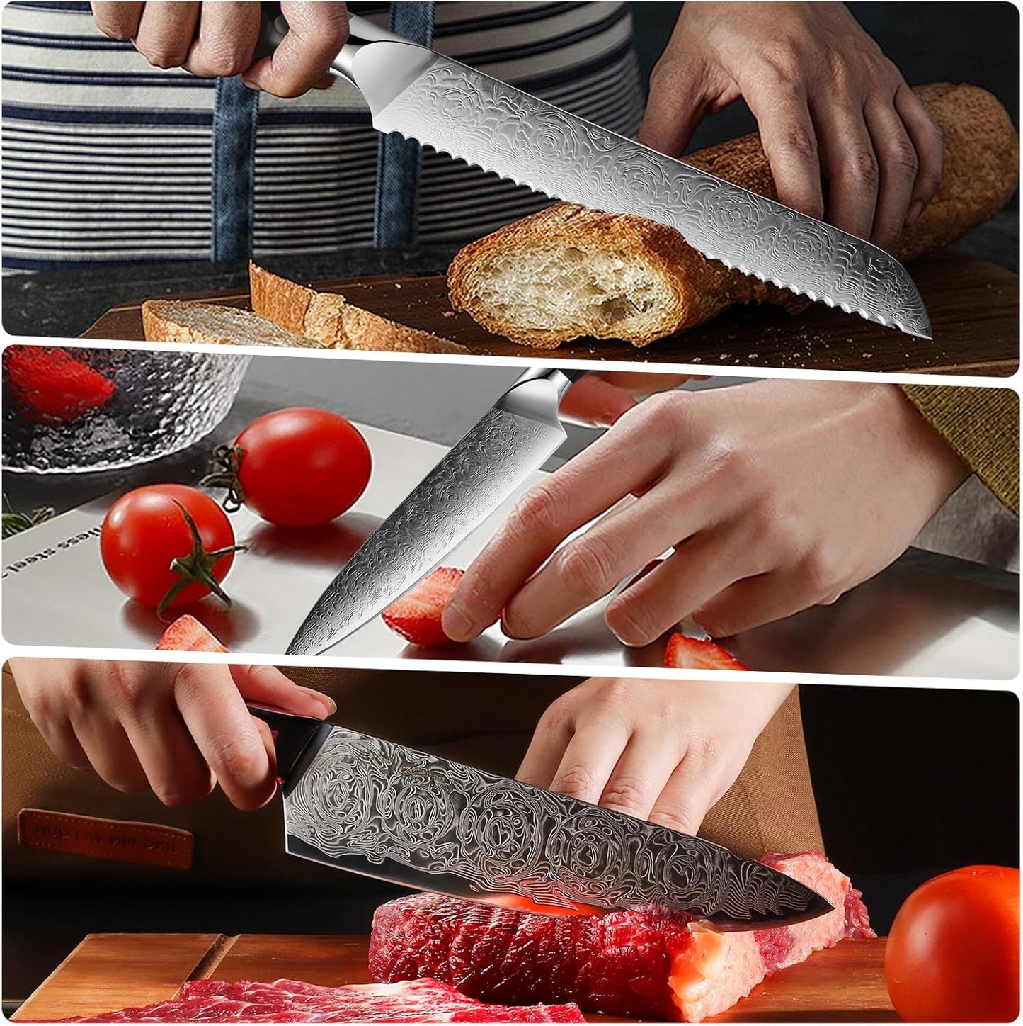 Kitchen Utility Knife,6 Inch Class Damascus Chef Knife,Japanese Petty Paring Knife