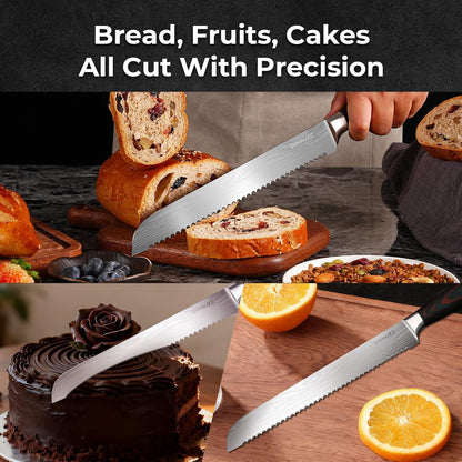 DiiHAUZZ 7 Inch Fillet Knife for Fish, Razor Sharp Boning Knife High Carbon Stainless Steel for Poultry Deboning and Meat Cutting, Japanese Filleting Knives with Ergonomic Pakkawood Handle, Sheath