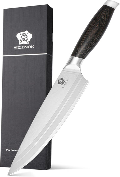 WILDMOK Meat Cleaver Knife 7.8 Inch, Ultra Sharp Chinese Chef's Knives - Kitchen Chopping Knife, German Steel & Ergonomic Handle for Meat Cutting Vegetable Slicing