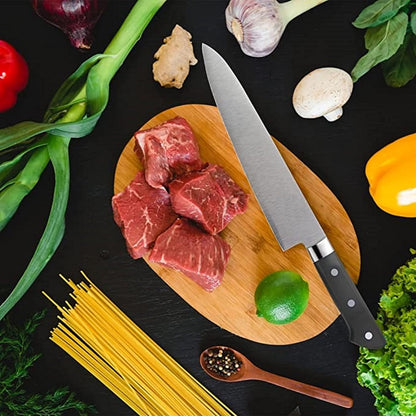 TrueCraftware– 13” Stainless Steel Japanese Cow Knife- Japanese Gyuto Cooking Kitchen Meat Knife Cooking for Kitchen Cutting Vegetable Salad Boneless Chef Knife