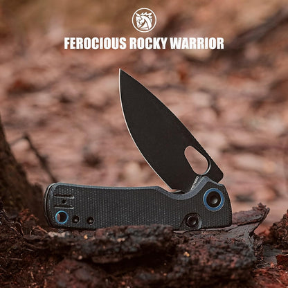 Vosteed EDC Knife, 2.99" 14C28N Steel Wider Blade, Green Micarta Handle Top Liner Lock, Folding Pocket Knives with Clip for Men & Women, Survival Camping - Porcupine A2603