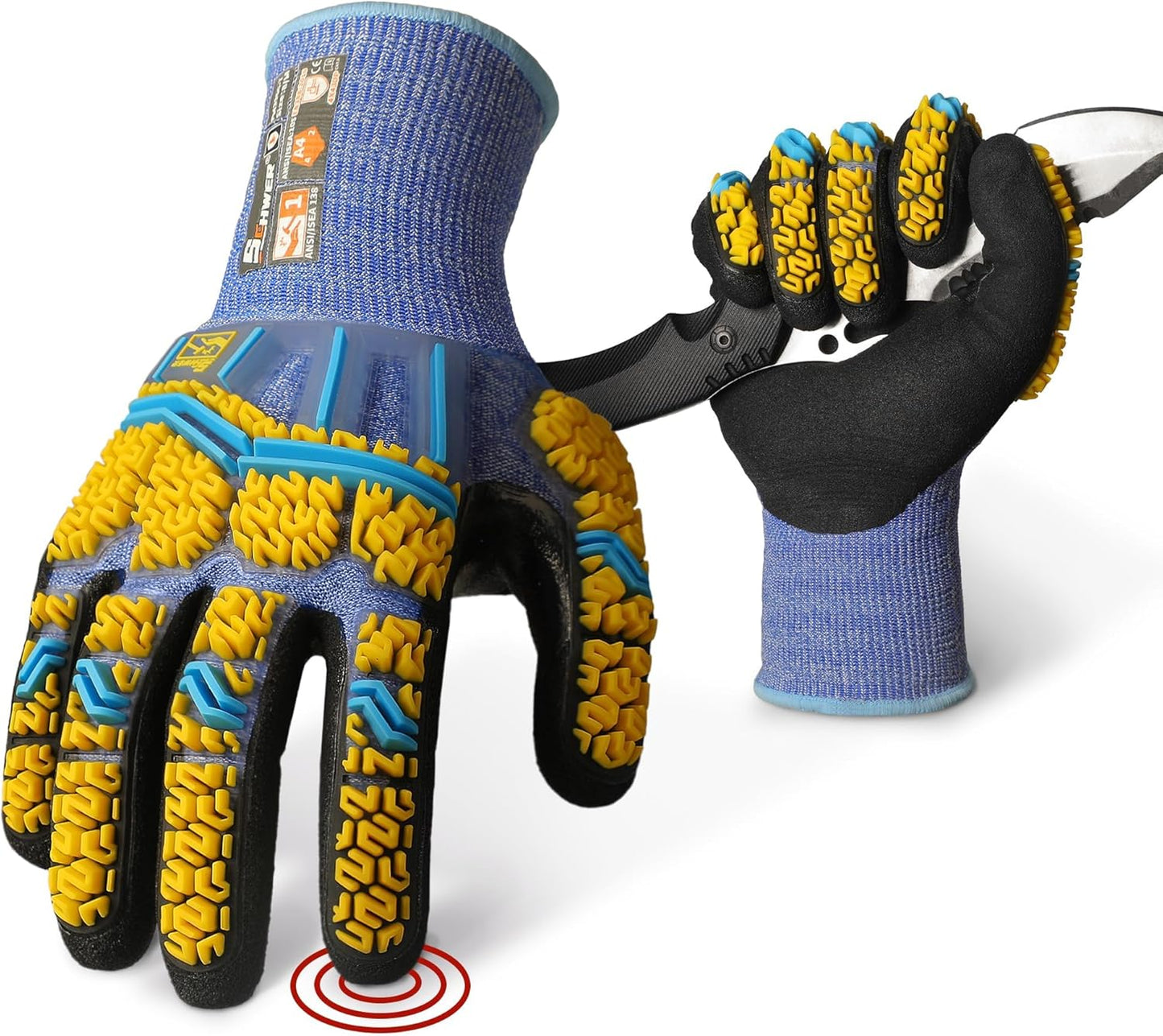Schwer A4 AIR-SKIN Cut Resistant Work Gloves with Extreme Lightweight & Thin, Grip Glove for Fishing, Refined Work, Gardening Gloves for Yard, Touchscreen, 3D-Comfort Fit, Men Women Gifts, AR3900, L