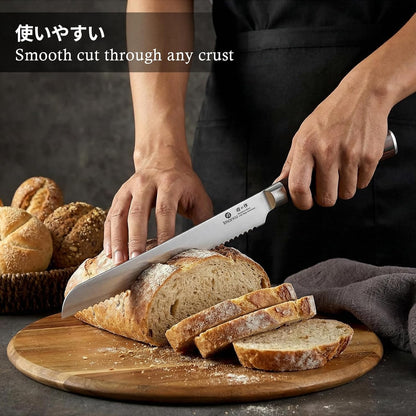 imarku Bread Knife 10 Inch: Japanese High Carbon Stainless Steel Professional Grade Serrated Bread Knife, Razor Sharp Edge Cake Knife for Homemade Bread/Bagels/Cake