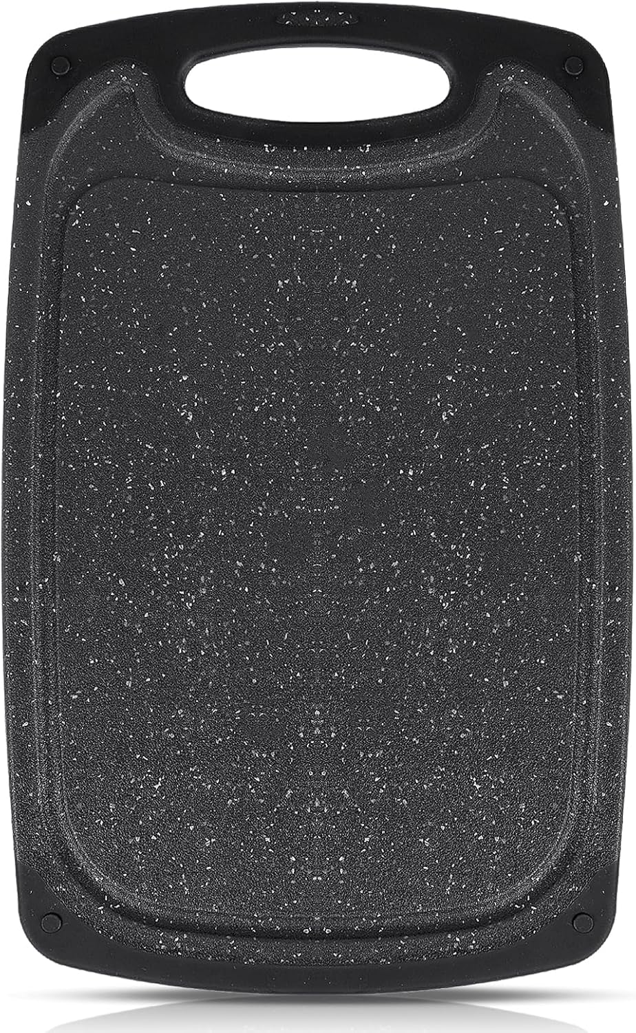 Cutting Boards Set,15.7"×9.4" & 12.5"×7.7" Plastic Chopping Board Set,Made From Natural Food Grade Material,BPA Free&Eco,Non Slip&Juice Groove,Dishwasher Safe,Double-Sided Usable,Dark Grey