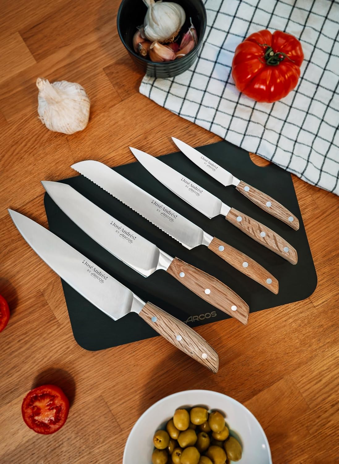 Arcos Jose Andres 10-Inch Fillet Knife Forged Meat Slicer | Professional NITRUM Stainless Steel Blade with Silk Edge | Ideal for Slicing Ham or Prosciutto | Ergonomic Holm Oak Wood Handle