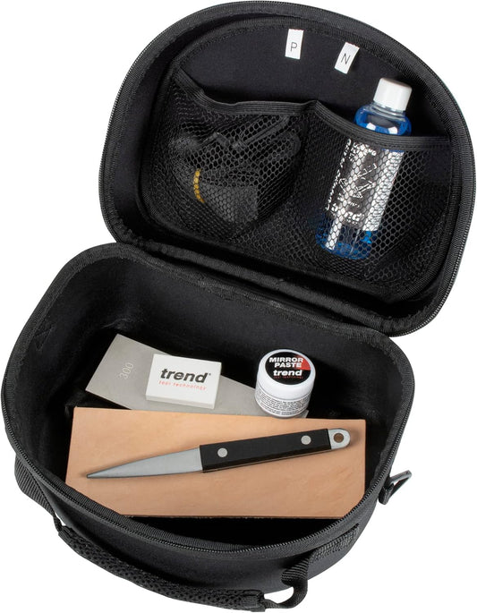 Trend Diamond Sharpening Stone Kit, 8 x 3 Inch Double Sided (300/1000 Grit) Bench Stone with Pouch, Cleaning Block & Non-Slip Mat, DWS/CP8/FC