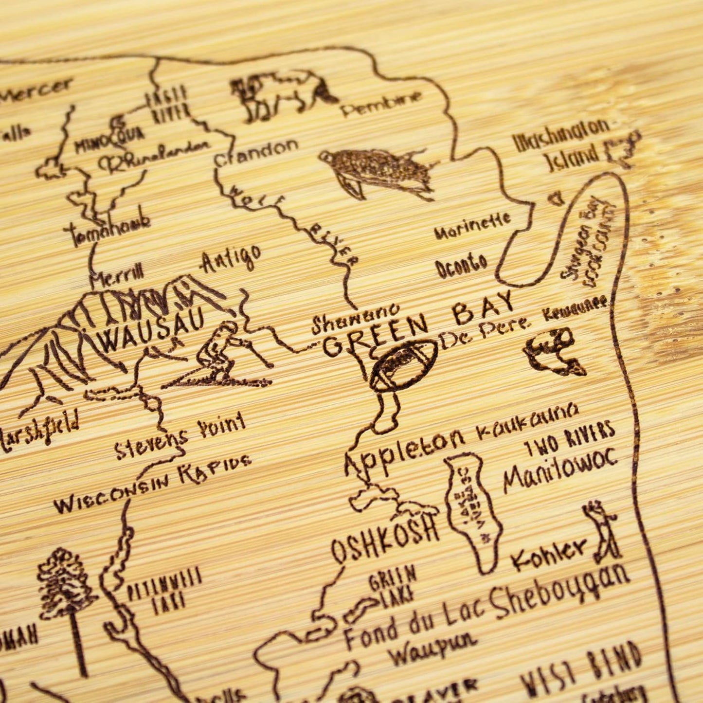 Totally Bamboo A Slice of Life New Jersey State Serving and Cutting Board, 11" x 8.75" - Colors B