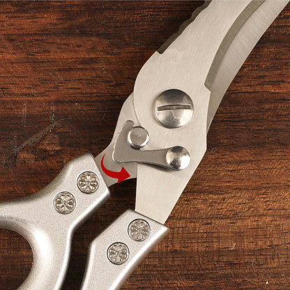Heavy Duty Poultry Shears Kitchen Scissors Stainless Steel Chicken Scissors for Meat, Bone & Vegetables, Multipurpose Kitchen Shears with Safety Lock, Ergonomic Non-Slip Full Steel Handle