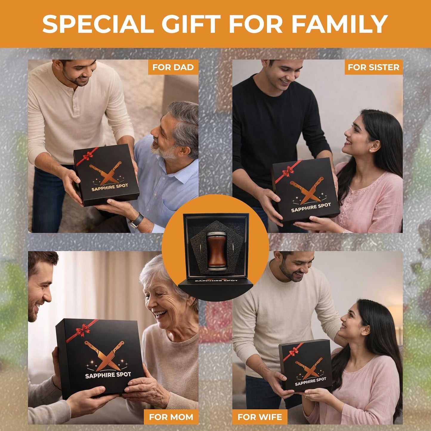 Rolling Knife Sharpener – Professional Kitchen Knife Sharpener- Manual Tumbler Knife Sharpener with 5 Magnetic Angle Guidance for Home & Chef Use.
