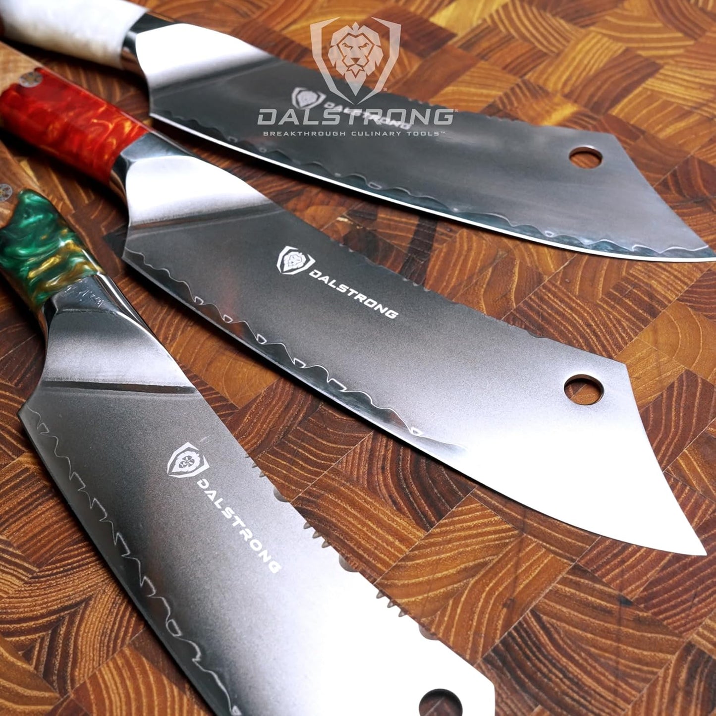Dalstrong Chef & Cleaver Hybrid Knife - The 'Crixus' - 8 inch - Valhalla Series - 9CR18MOV HC Steel - Celestial Resin & Wood Handle - Razor Sharp Chef's Knife - w/Leather Sheath