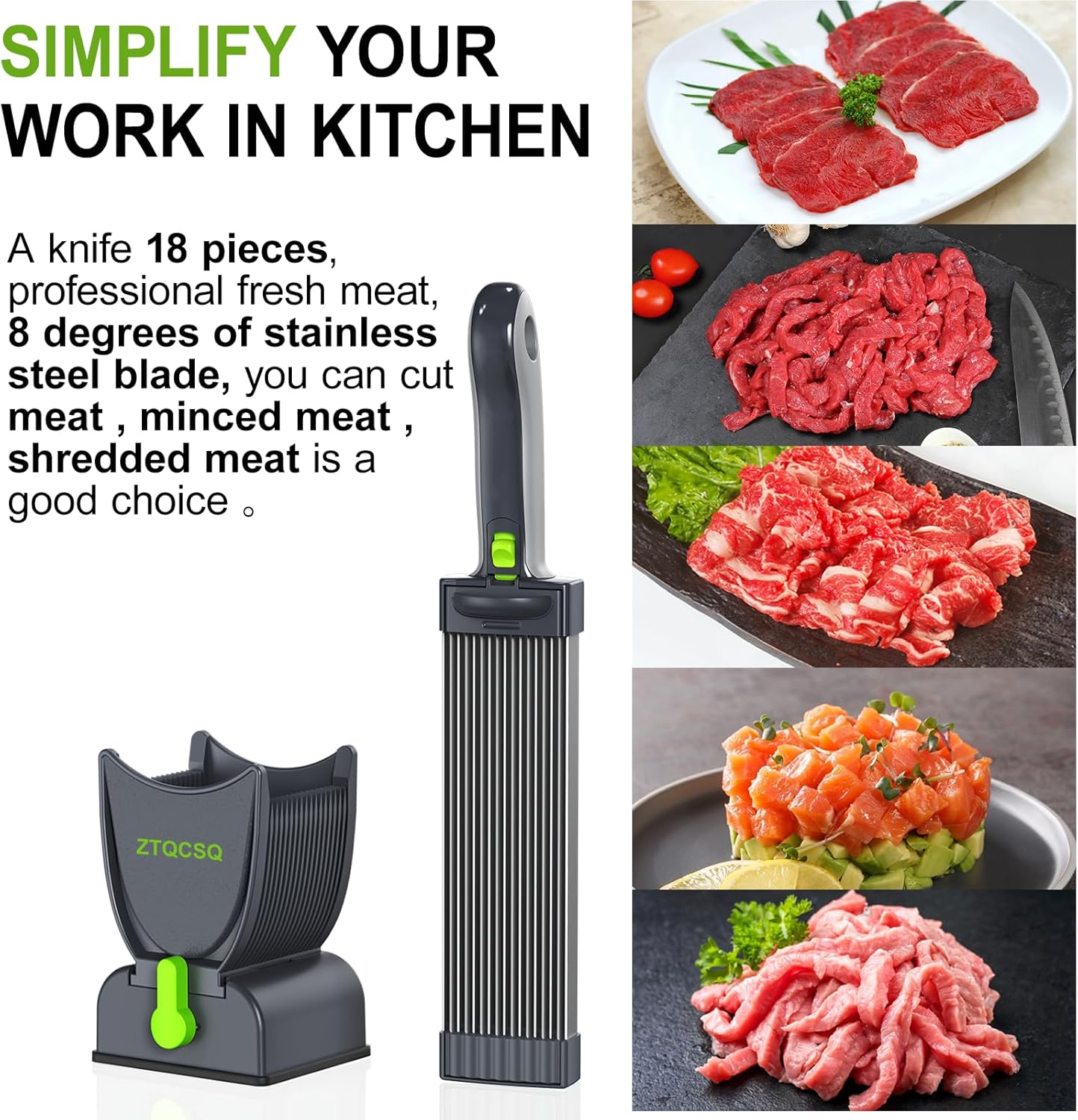Fresh Meat Slicer Cleaver, Thickness Adjustable 2 or 4 mm, Manual Fresh Meat Cutter, Fresh Meat Slicing Shredding, Fresh Beef Pork Mutton for Home Cooking BBQ Hot Pot Meat Slicer, Meat Cleavers