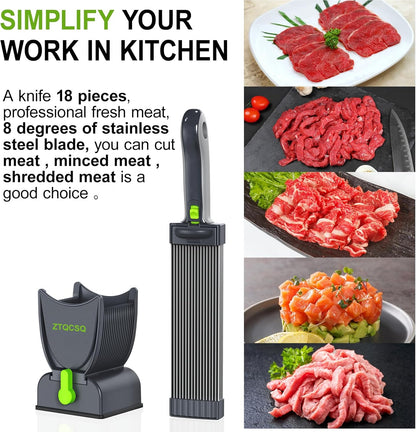 Fresh Meat Slicer Cleaver, Thickness Adjustable 2 or 4 mm, Manual Fresh Meat Cutter, Fresh Meat Slicing Shredding, Fresh Beef Pork Mutton for Home Cooking BBQ Hot Pot Meat Slicer, Meat Cleavers