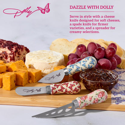 Dolly Parton 3-Piece Assorted Cheese Knife Set for Entertaining and Serving