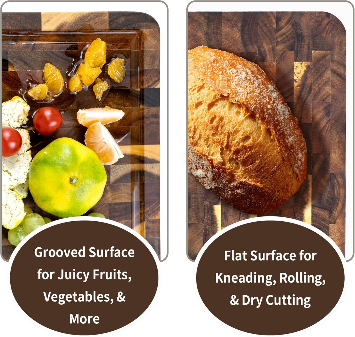 Utoplike Extra Large XXXL Bamboo Cutting Board 24 x16 Inch, Largest Wooden Butcher Block for Turkey, Meat, Vegetables, BBQ, Over the Sink Chopping Board with Handle and Juice Groove, Thickness 1.25"