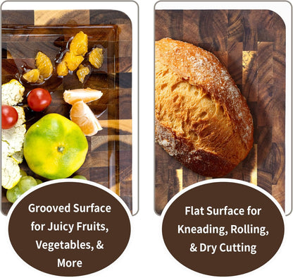 Utoplike Extra Large XXXL Bamboo Cutting Board 24 x16 Inch, Largest Wooden Butcher Block for Turkey, Meat, Vegetables, BBQ, Over the Sink Chopping Board with Handle and Juice Groove, Thickness 1.25"