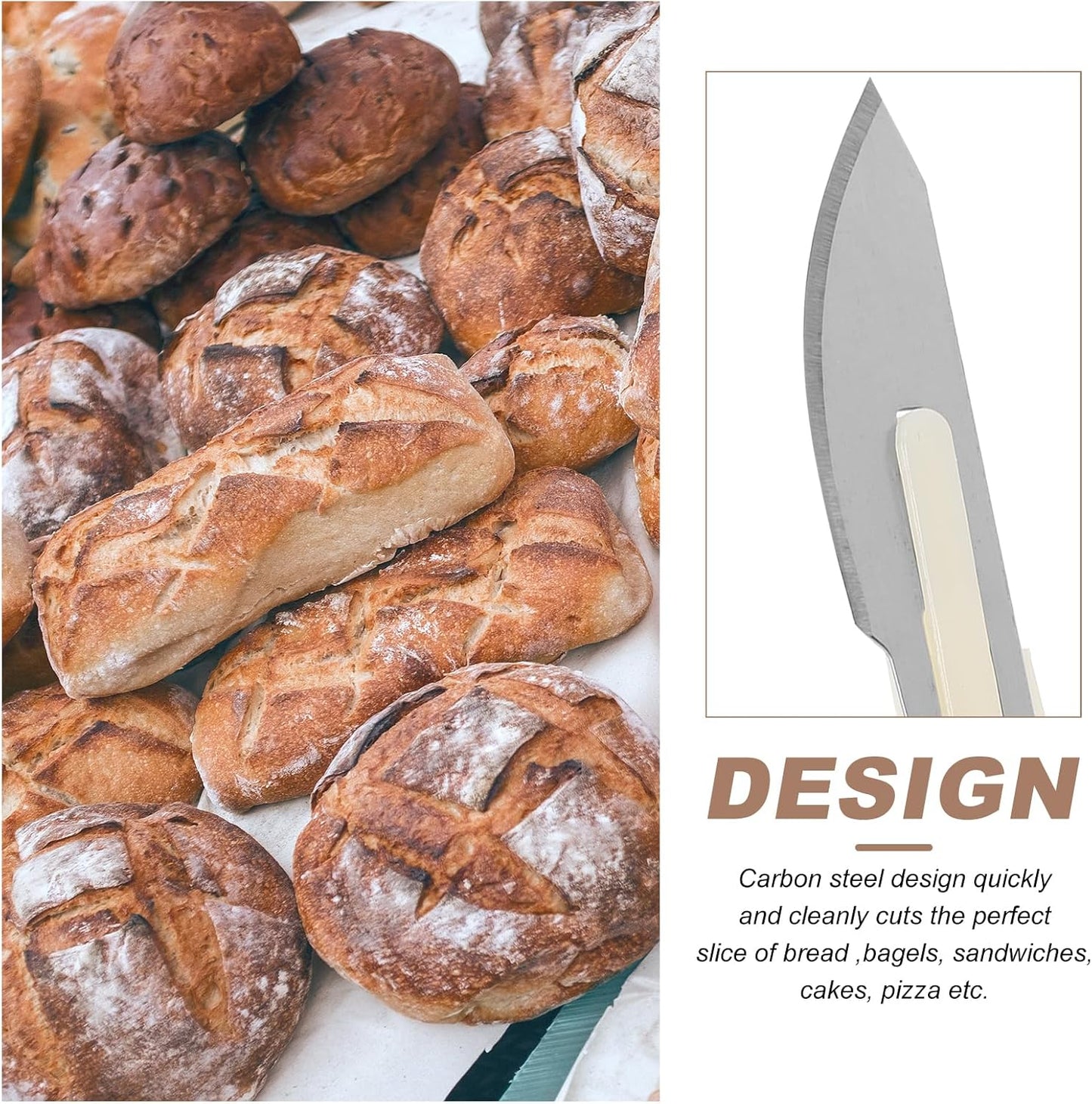 Luxshiny Bread Cutter 6.10In Serrated Baking Cutter with Curved Design and Handle Bread Cutting Tool for Home Kitchen Bakery Cake and Sandwich Slicing