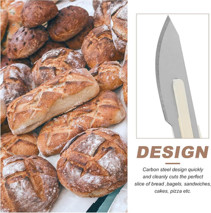 Luxshiny Bread Cutter 6.10In Serrated Baking Cutter with Curved Design and Handle Bread Cutting Tool for Home Kitchen Bakery Cake and Sandwich Slicing