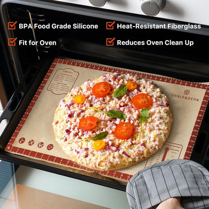 26x16 Inch Extra Thick Silicone Baking Mat with Measurements, Non-slip and Reusable - For Cookies, Bread, Pastry