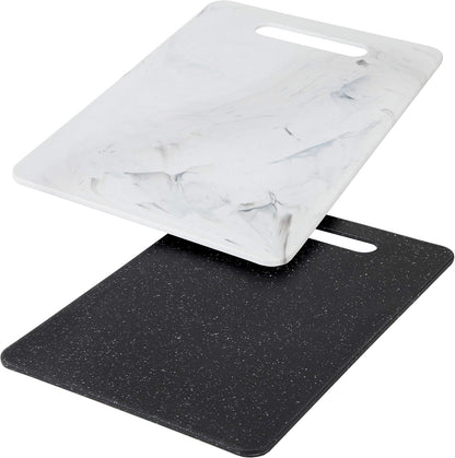 Lily's Home Plastic Kitchen Cutting Board Set of 2 - Non-Toxic, BPA-Free - Healthy Kitchen Boards - Dishwasher Safe - Ideal for Chopping, Slicing, and Dicing - Durable, Easy-to-Clean