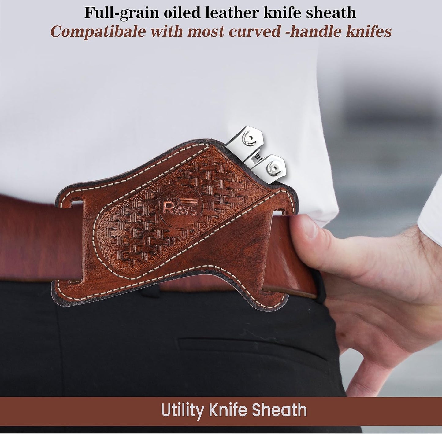 Leather Knife Sheath for Belt Pocket Folding Knife Holder Compact Draw Knifes Carrier EDC Tools Holster