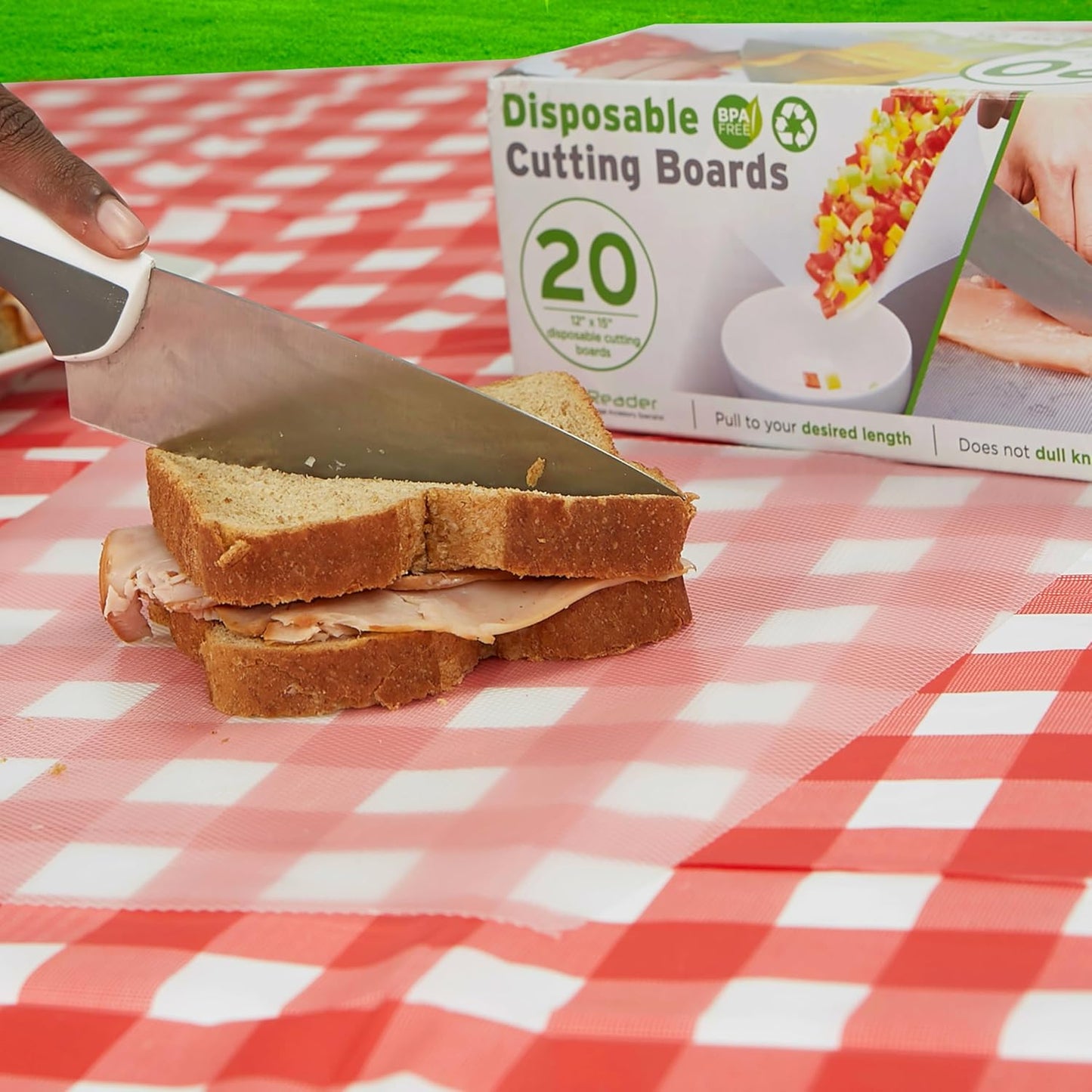 Mind Reader E-Z Board Disposable Plastic Cutting Board, 20 Square Feet, Easy Clean-Up and Convenient Use, Ideal for Camping, Hunting, Boating, and For People With Food Allergies, Clear