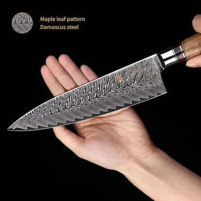 Wakoli Damascus Chef Knife Set with Magnetic Block – 5-Piece Professional Kitchen Knife Block Set, Genuine 67-Layer Damascus Steel Blades with VG10 Core & Ergonomic Sycamore Wood Handles