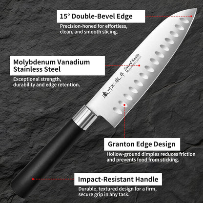 6.3 Inch Deba Knife, Made in Japan, Right-Handed Single Bevel Fish Butcher Knife, High Carbon Stainless Steel with Hammered Finish, Natural Wood Handle for Fish Filleting