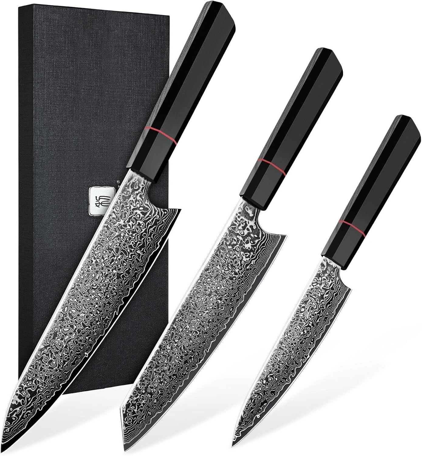 TIVOLI Japanese Gyuto Knife 10 Inch– VG-10 Damascus Chef Knife with Razor Sharp Blade and Ergonomic Olive Wood Handle, Ideal for Meat, Vegetables & Daily Cooking