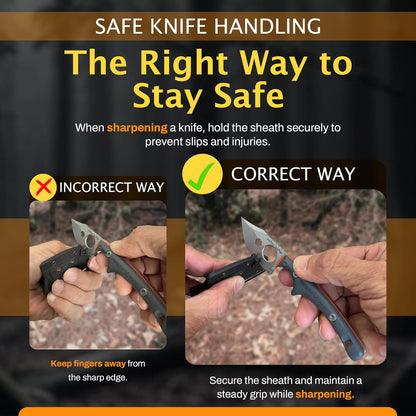 Scout Feather Glow - Fixed Blade Survival Knife with built-in Firestarter for Camping, Hunting, Outdoor Adventure and Culinary Need - VG10 Blade, Whistle, Knife Sharpener, Compact Sheath & G10 Handle