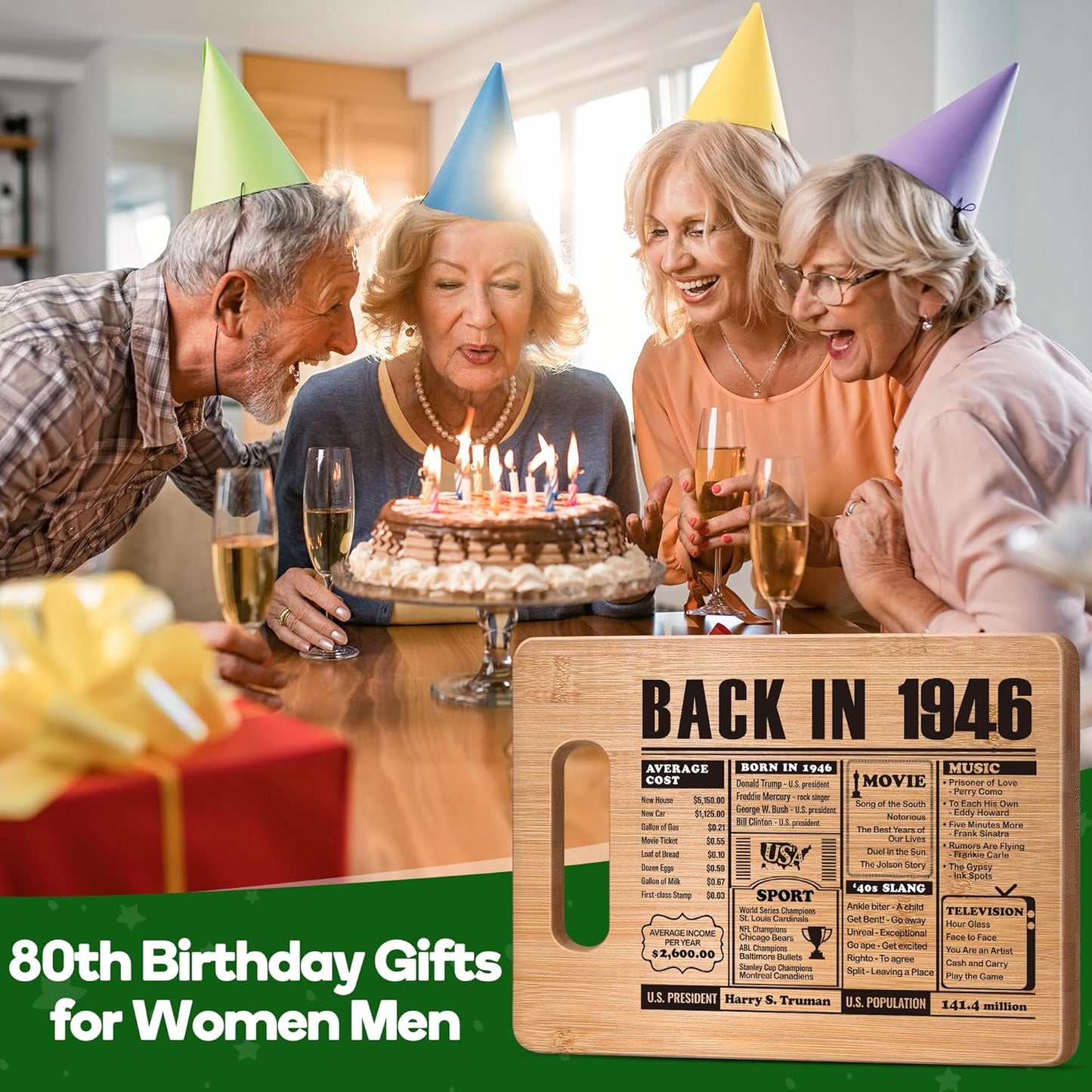 70th Birthday Gifts for Women Men, 70 Year Old Birthday Gifts Woman Man,70 Years Gifts for Mom Dad Grandparents Wedding Anniversary, Back In 1956 70s Birthday Decorations Bamboo Cutting Board