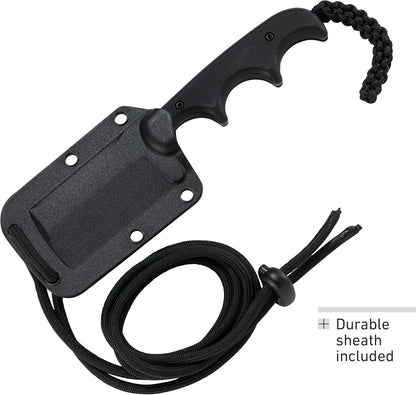 CRKT Minimalist Bowie Outdoor Survival Fixed Blade Knife with Sheath: Stainless Steel Plain Edge Blade, Micarta Handle, 2387
