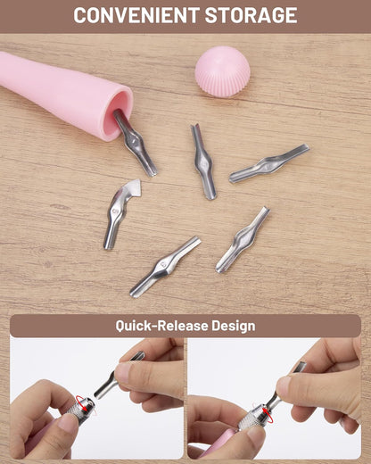 Linocut Carving Kit Tools Linoleum Cutter Assortment for Block Printing for DIY Sculpture Carpenter Experts & Beginners 6 Blades Universal Size Red