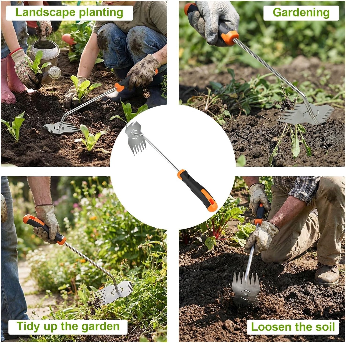 Weeder Tool,2026 Portable Weeding Tool,Stainless Steel Garden weed pulling tool,Adopt Anti slip Rubber handle,conforms to ergonomic curves,Suitable For Vegetable Cultivation And Horticulture on Farms