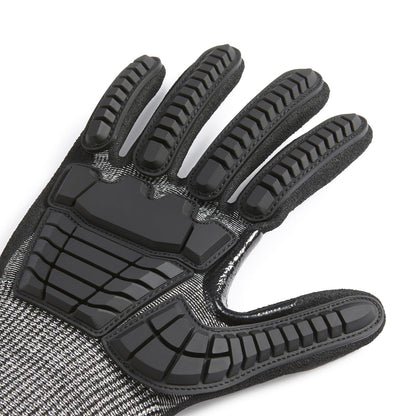 Amazon Basics Cut Level A2, Abrasion ANSI Level A4, Impact Protection Work Gloves, Touchscreen Compatible, 15G Sandy Nitrile Palm, Cut-Resistant, Pack of 100 Pairs, Black, Size XX-Small