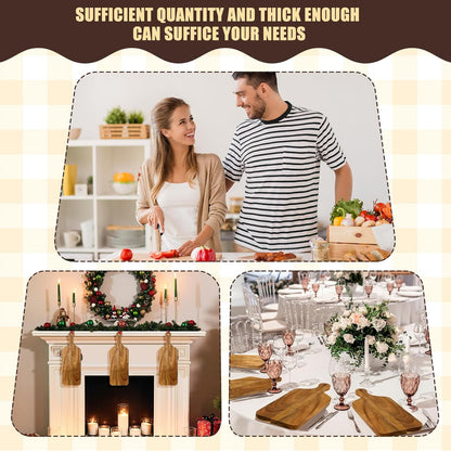 Didaey 6 Pcs Cutting Board Bulk Kitchen Thicken Chopping Platter with Handles Wooden Charcuterie Serving Trays Blank Wood Boards for Engraving Wedding Housewarming(Acacia Wood,11 x 5 Inch)