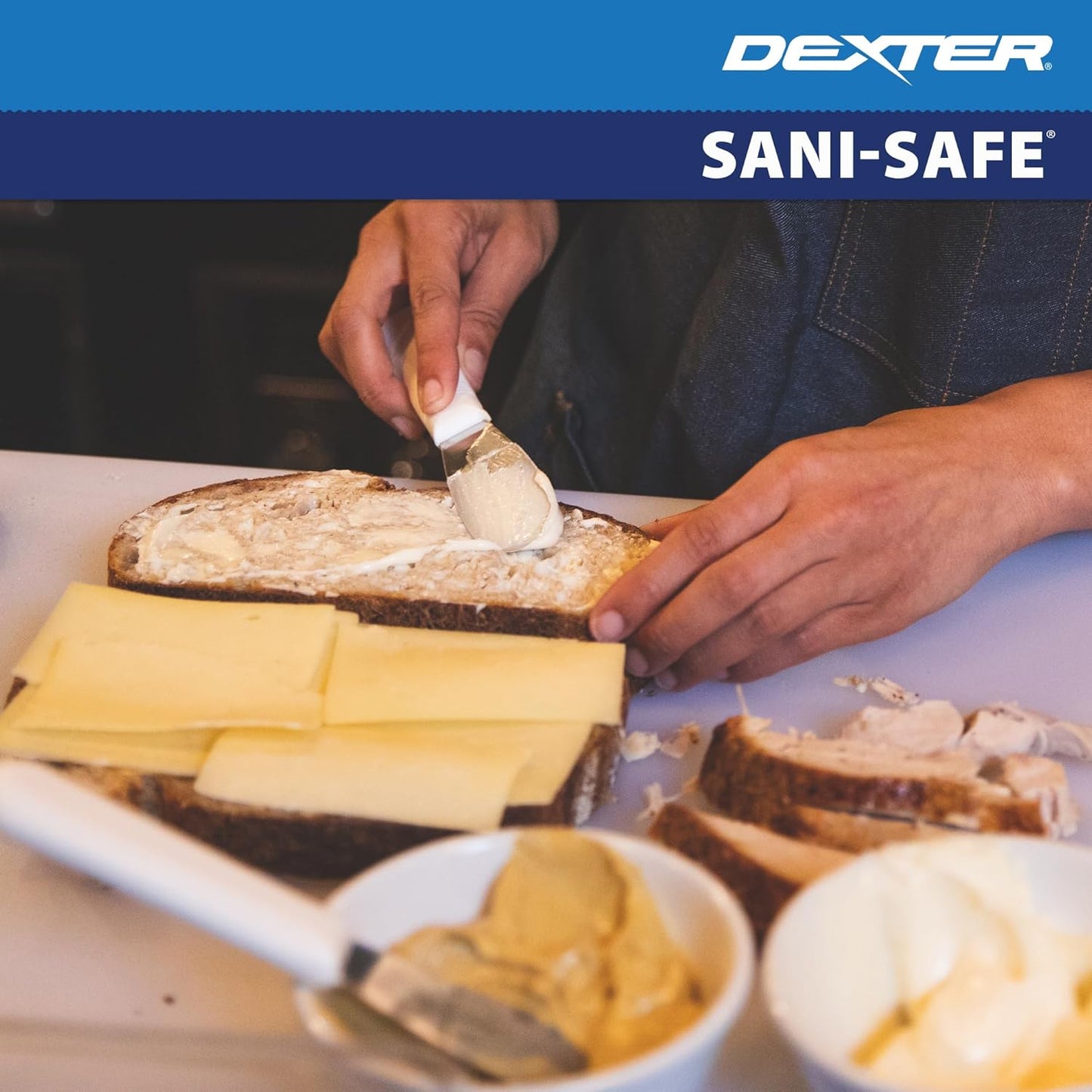‌‌Dexter Russell S173PCP Sani-Safe 18193 Sandwich Spreader, 3-1/2" Stainless Steel Blade with Textured Polypropylene White Handle, Professional Butter and Condiment Spreader, NSF, Made in USA‌‌‍‌‌